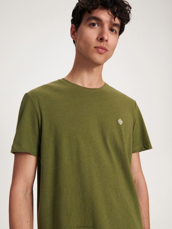 măsline Reserved bărbați îmbrăcăminte stil de modă tricou cu potrivire obișnuită 648HZ1255