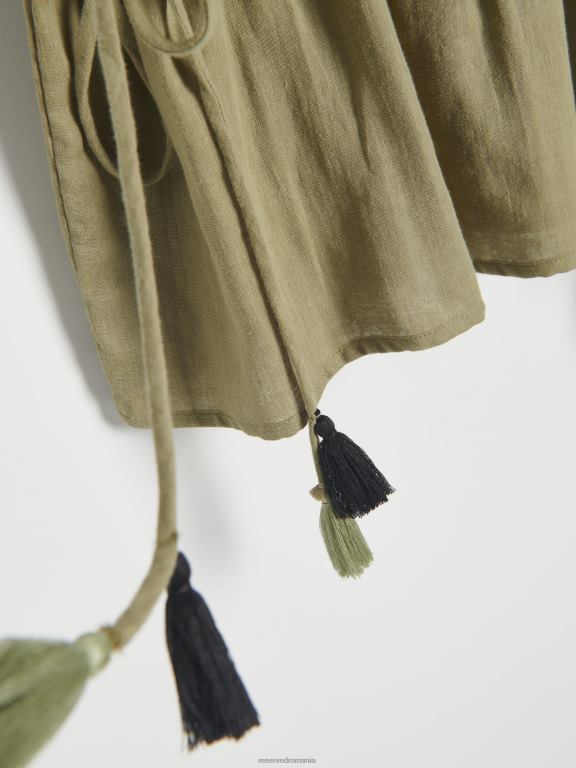 măsline Reserved femei îmbrăcăminte bluză cu tiv peplum 648HZ363