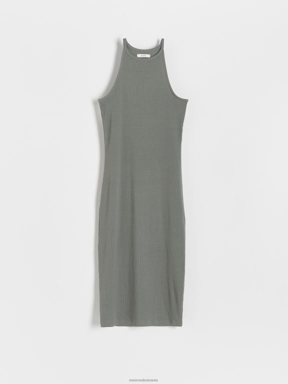 măsline Reserved femei îmbrăcăminte rochie halter 648HZ228