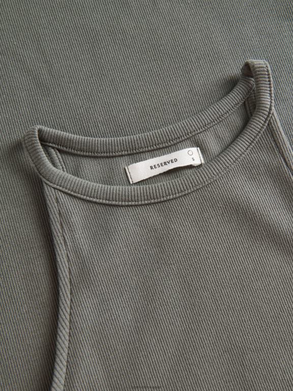 măsline Reserved femei îmbrăcăminte rochie halter 648HZ228