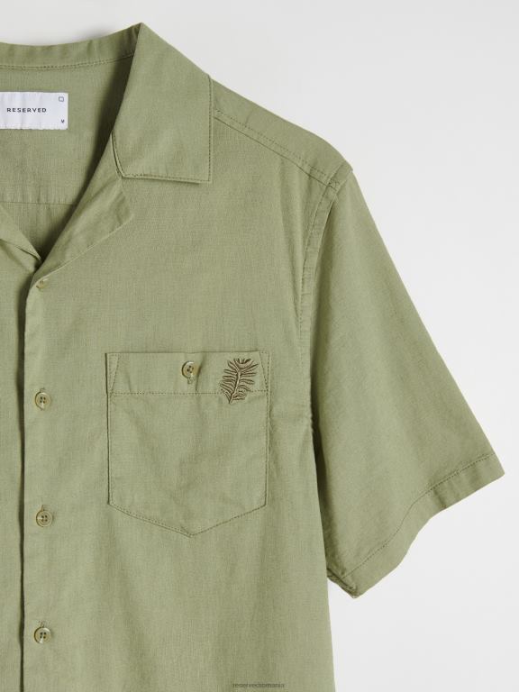 măsline ușor Reserved bărbați îmbrăcăminte cămaşă 648HZ1377