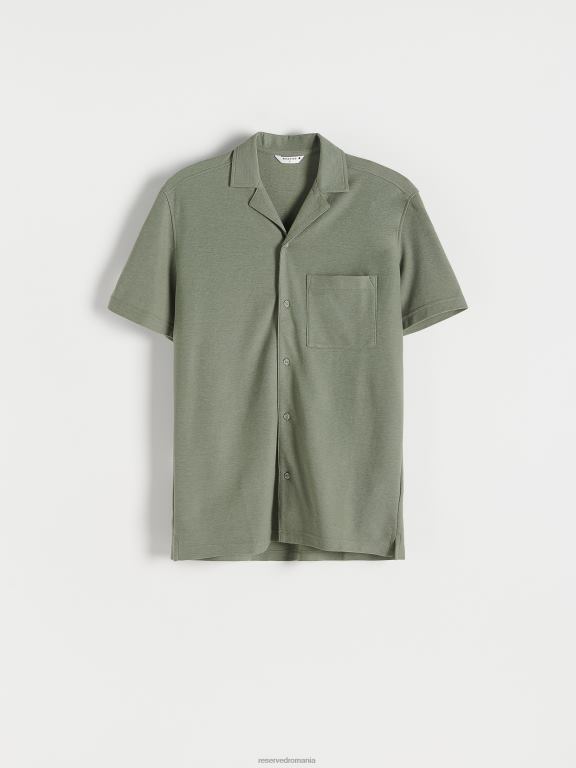 măsline ușor Reserved bărbați îmbrăcăminte cămașă supradimensionată 648HZ1385