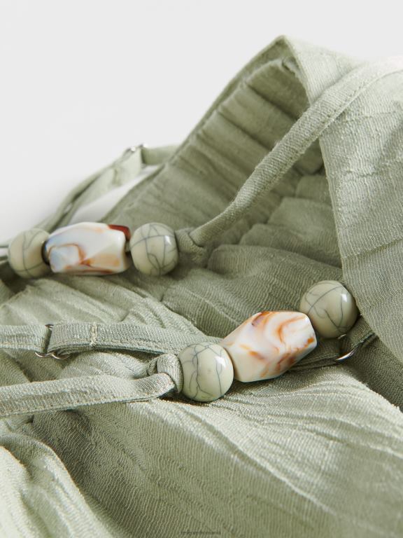 măsline ușor Reserved femei îmbrăcăminte bluză cu pietre decorative 648HZ346