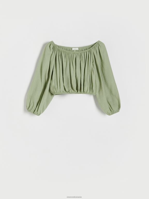 măsline ușor Reserved femei îmbrăcăminte top bogat în viscoză 648HZ337