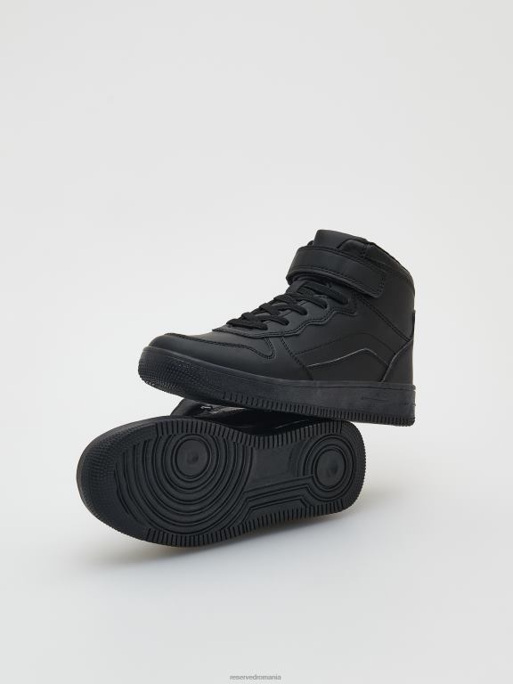 negru Reserved băieți pantofi adidași cu glezne înalte 648HZ2133