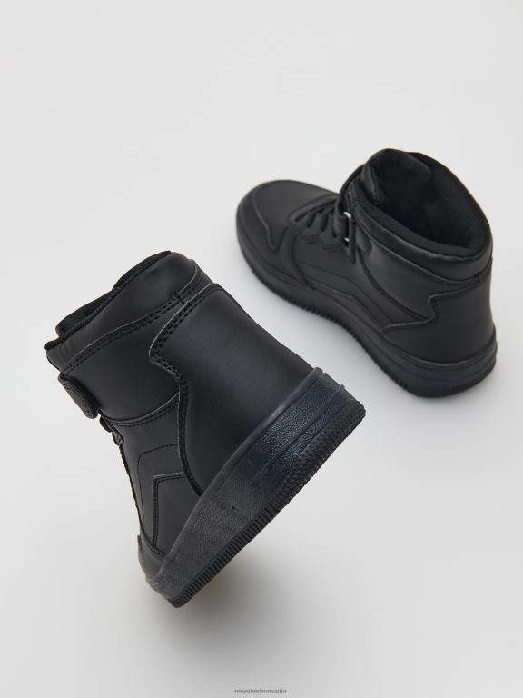 negru Reserved băieți pantofi adidași cu glezne înalte 648HZ2133