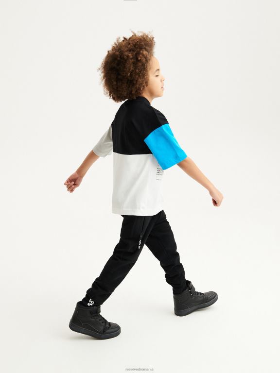 negru Reserved băieți pantofi adidași cu glezne înalte 648HZ2133