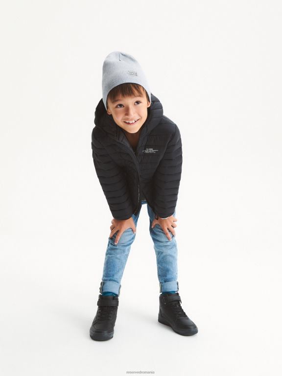 negru Reserved băieți pantofi adidași cu glezne înalte 648HZ2133