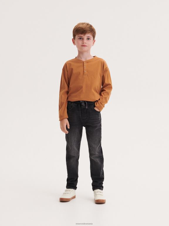 negru Reserved băieți îmbrăcăminte blugi elastici morcov 648HZ2169