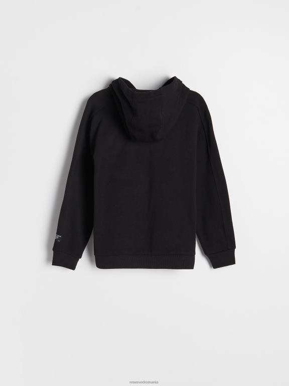 negru Reserved băieți îmbrăcăminte hanorac din bumbac 648HZ2080