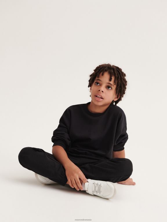 negru Reserved băieți îmbrăcăminte hanorac simplu simplu 648HZ2074