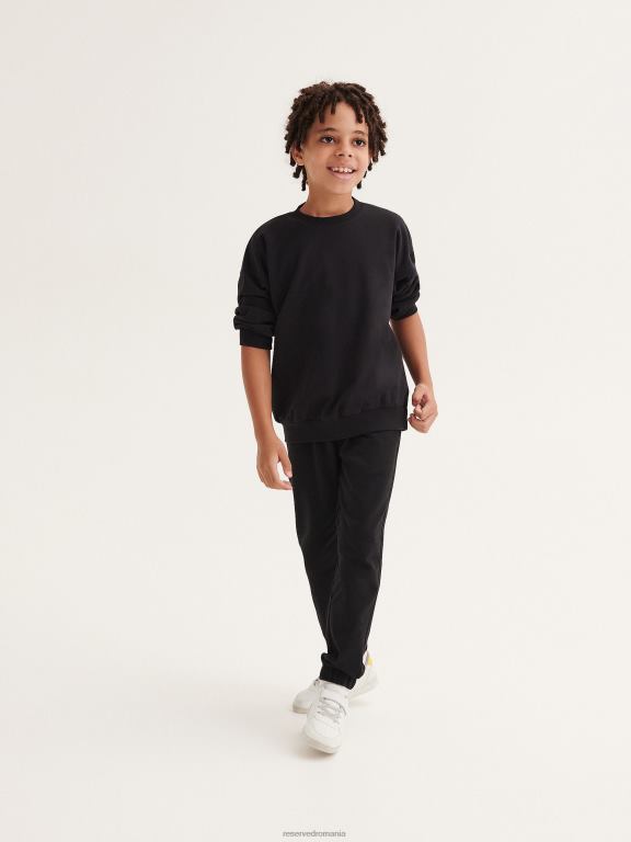 negru Reserved băieți îmbrăcăminte hanorac simplu simplu 648HZ2074