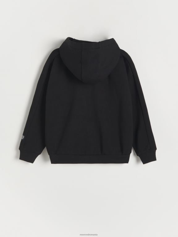 negru Reserved băieți îmbrăcăminte hanorac supradimensionat 648HZ2027