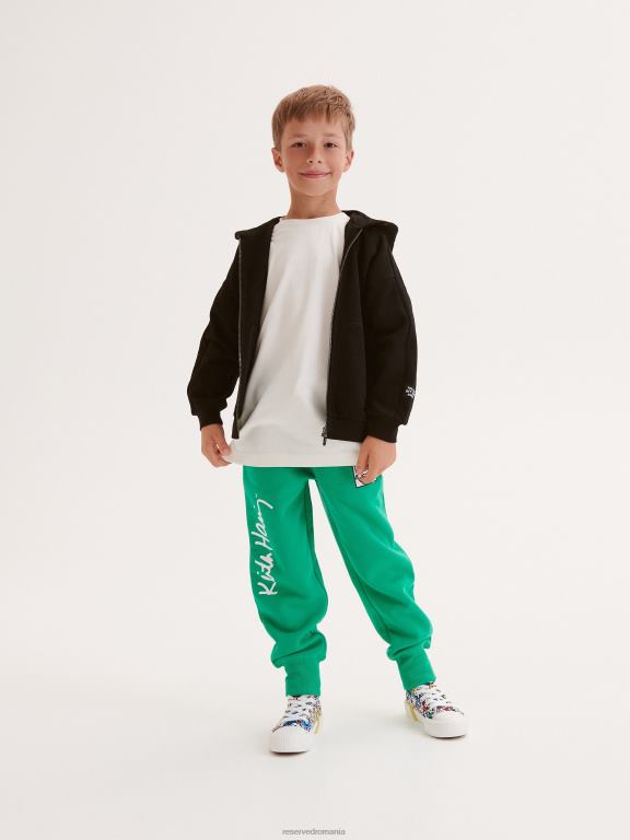 negru Reserved băieți îmbrăcăminte hanorac supradimensionat 648HZ2027