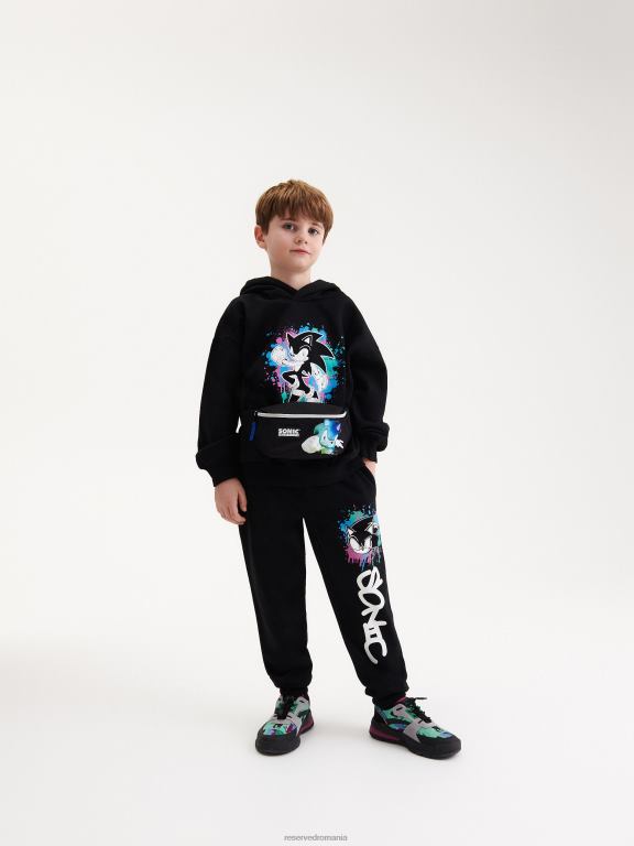 negru Reserved băieți îmbrăcăminte joggeri sonici 648HZ2215