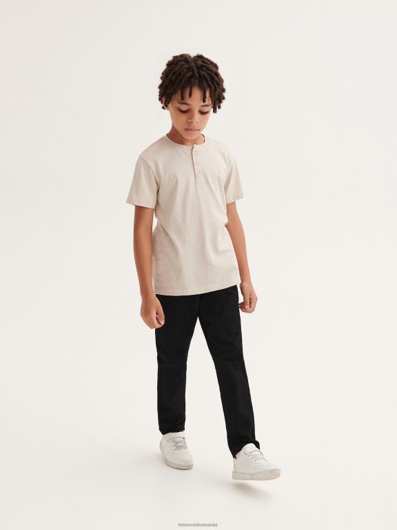 negru Reserved băieți îmbrăcăminte pantaloni chino clasici 648HZ2111