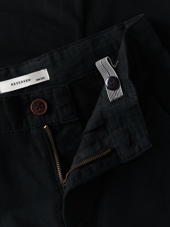 negru Reserved băieți îmbrăcăminte pantaloni chino clasici 648HZ2187