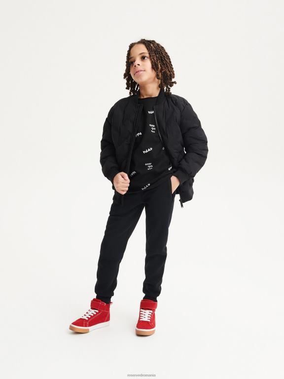 negru Reserved băieți îmbrăcăminte pantaloni de jogger pentru trening 648HZ2174