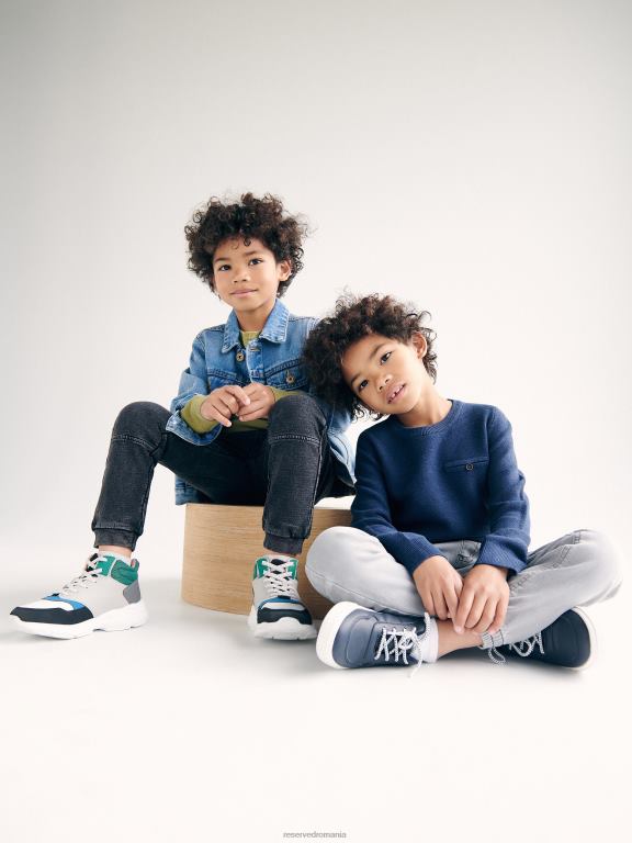 negru Reserved băieți îmbrăcăminte pantaloni de trening cu efect de spalare 648HZ2139