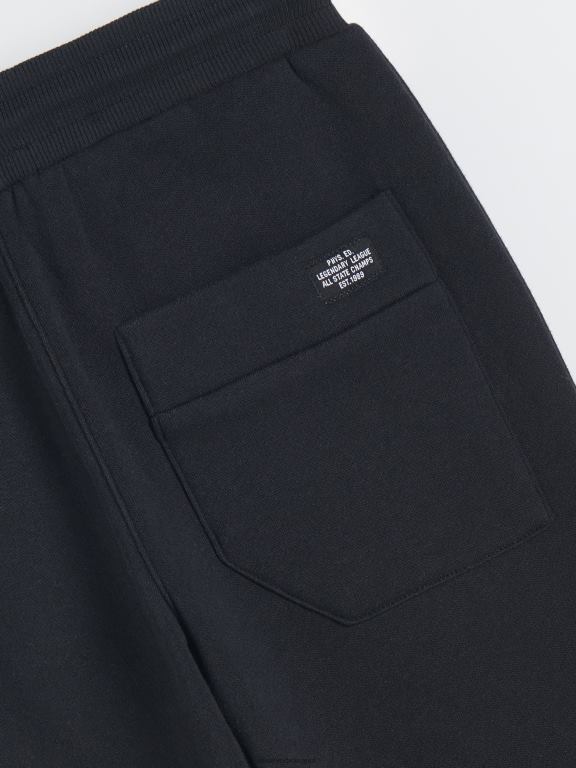 negru Reserved băieți îmbrăcăminte pantaloni de trening cu fermoar 648HZ2119