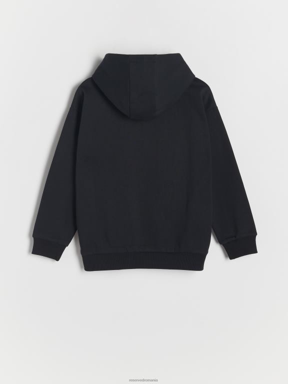 negru Reserved băieți îmbrăcăminte printre noi hanoracul 648HZ2083