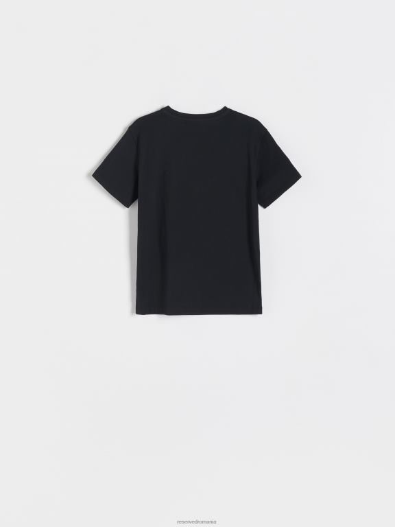 negru Reserved băieți îmbrăcăminte printre noi tricou supradimensionat 648HZ2012