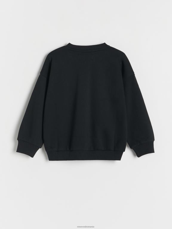 negru Reserved băieți îmbrăcăminte top de jogging 648HZ2069