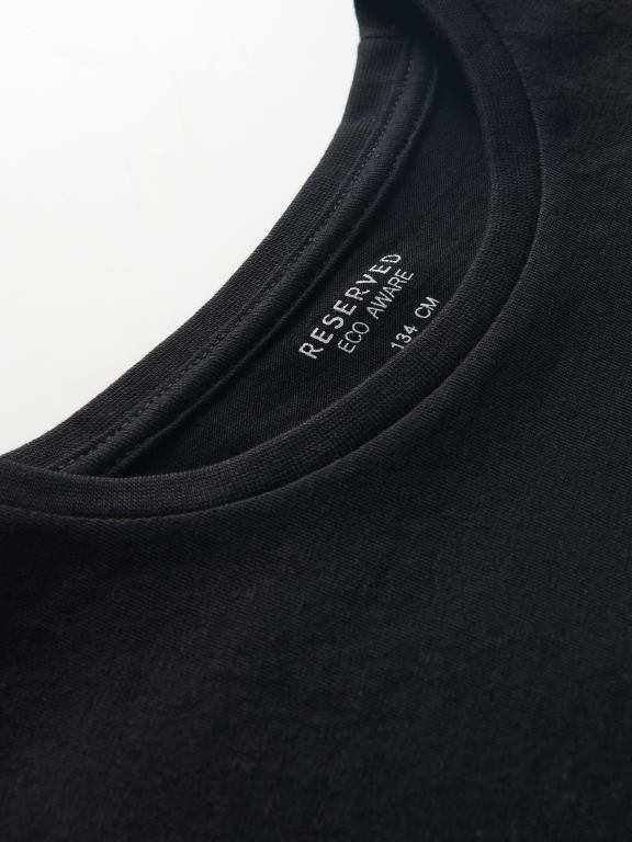 negru Reserved băieți îmbrăcăminte tricou din bumbac 648HZ2098