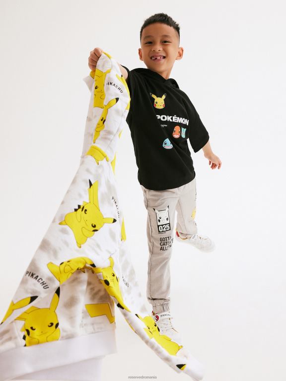negru Reserved băieți îmbrăcăminte tricou pokemon 648HZ2030