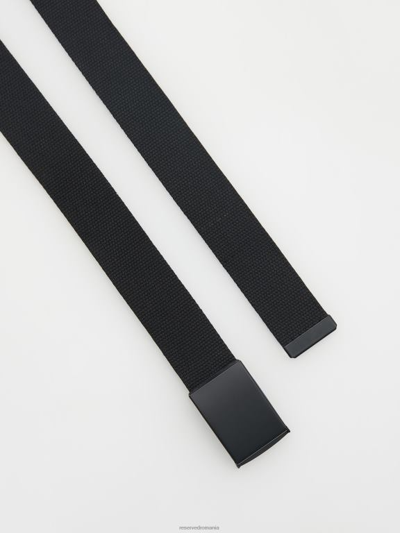 negru Reserved bărbați accesorii centura cu catarama 648HZ1691
