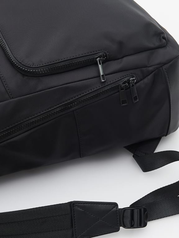 negru Reserved bărbați accesorii rucsac de mare capacitate cu buzunare 648HZ1686