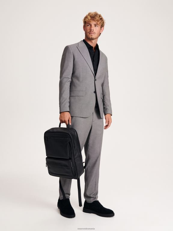 negru Reserved bărbați accesorii rucsac din piele artificiala 648HZ1680