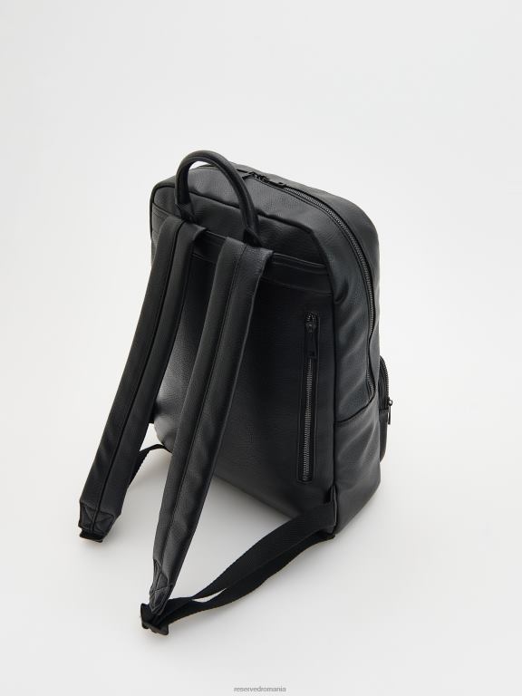 negru Reserved bărbați accesorii rucsac din piele artificiala 648HZ1680
