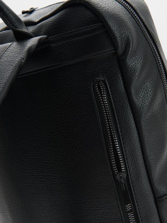 negru Reserved bărbați accesorii rucsac din piele artificiala 648HZ1680