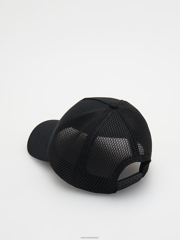 negru Reserved bărbați accesorii șapcă de camioner cu plasture 648HZ1665