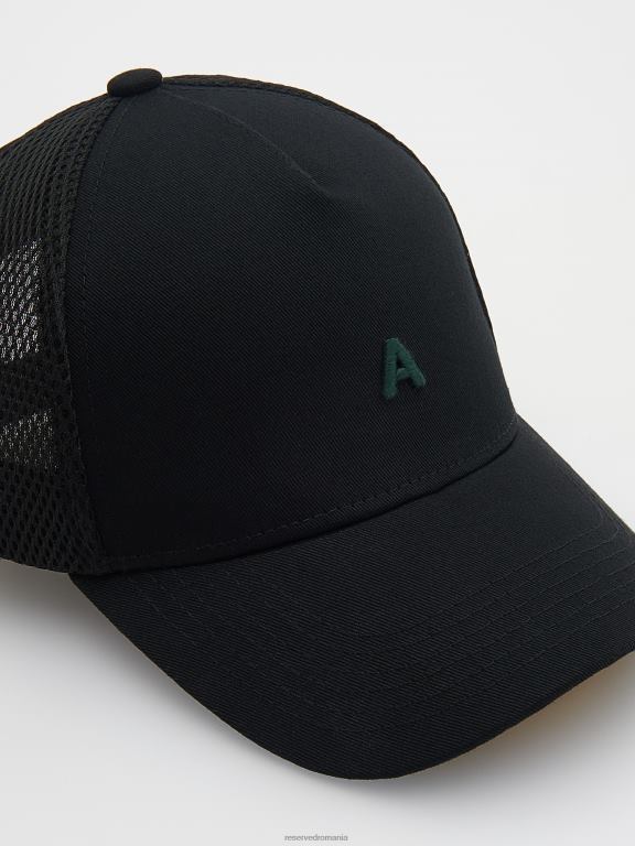 negru Reserved bărbați accesorii șapcă de camioner cu plasture 648HZ1665