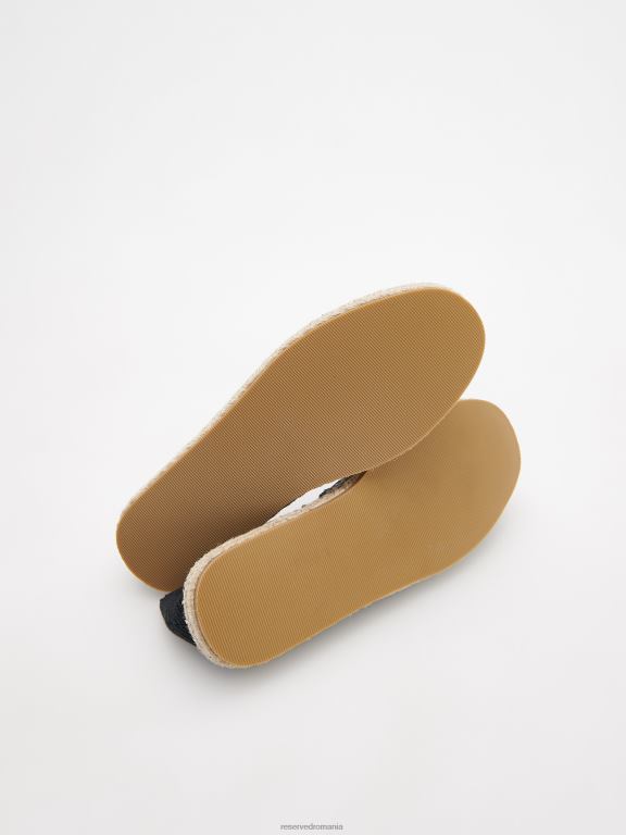 negru Reserved bărbați pantofi espadrile țesute 648HZ1654