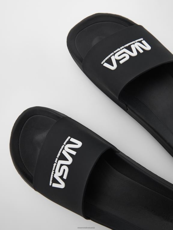 negru Reserved bărbați pantofi glisoare nasale 648HZ1652