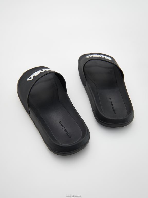 negru Reserved bărbați pantofi glisoare nasale 648HZ1652