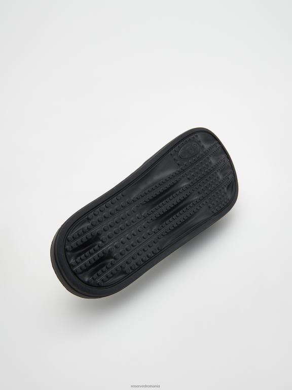 negru Reserved bărbați pantofi glisoare nasale 648HZ1652