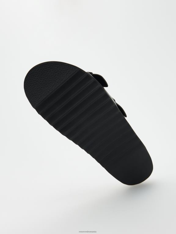 negru Reserved bărbați pantofi glisoare simple 648HZ1655