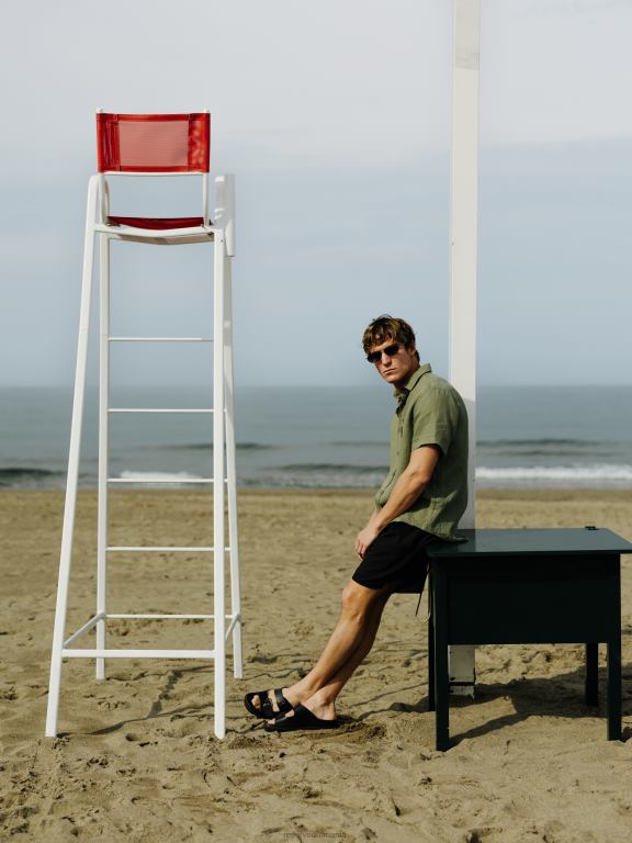 negru Reserved bărbați pantofi glisoare simple 648HZ1655