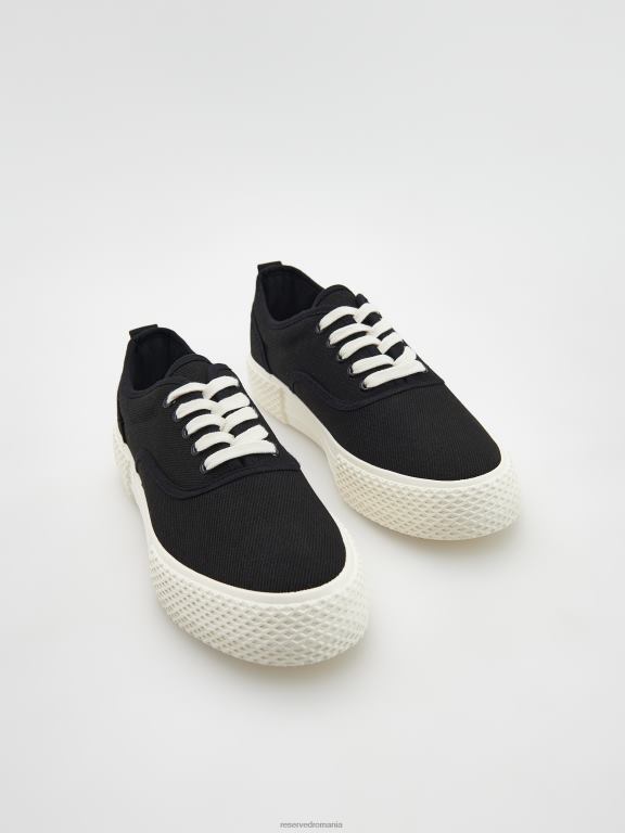 negru Reserved bărbați pantofi pantofi sport cu talpă groasă 648HZ1651
