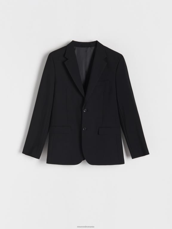negru Reserved bărbați îmbrăcăminte blazer slim fit 648HZ1101