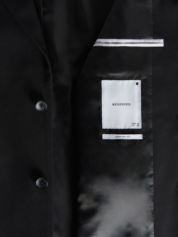 negru Reserved bărbați îmbrăcăminte blazer slim fit 648HZ1101