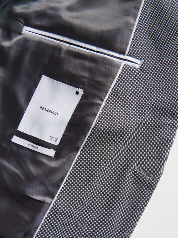 negru Reserved bărbați îmbrăcăminte blazer slim fit 648HZ1608