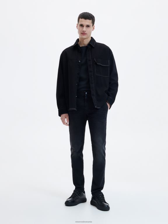 negru Reserved bărbați îmbrăcăminte blugi chino subțiri 648HZ1583