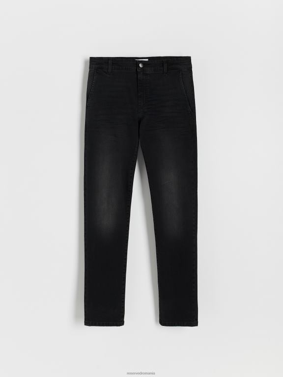 negru Reserved bărbați îmbrăcăminte blugi chino subțiri 648HZ1583