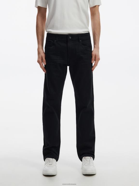 negru Reserved bărbați îmbrăcăminte blugi obișnuiți 648HZ1579