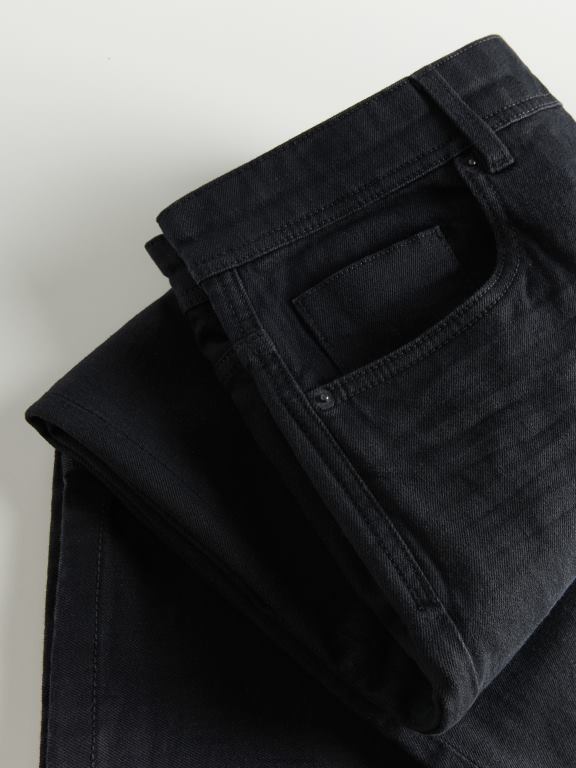 negru Reserved bărbați îmbrăcăminte blugi obișnuiți 648HZ1579